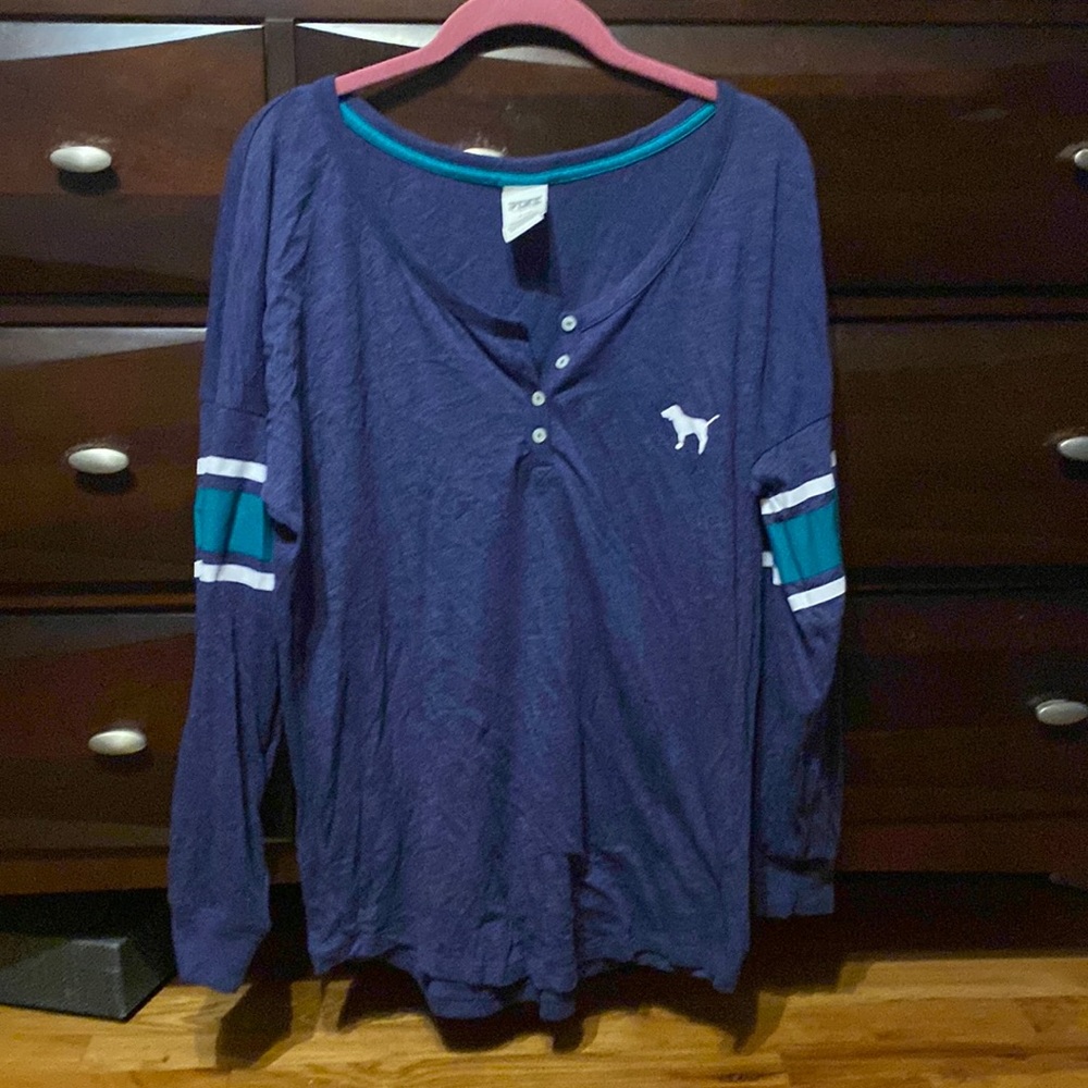 Pink by Victoria’s Secret Royal blue long sleeve T. Size S